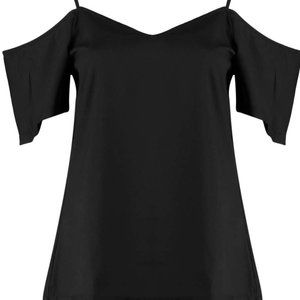 Bohoo Eliza Woven Strappy Open Shoulder Blouse, New